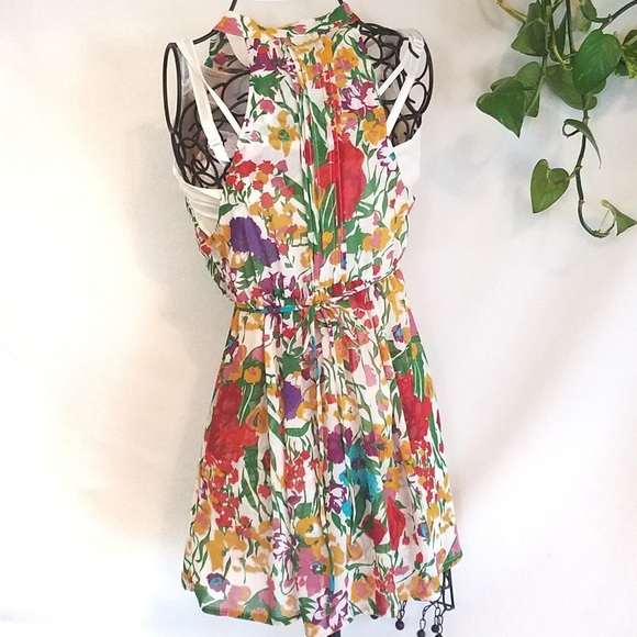 ~~SOLD~~ Forever 21 Floral Sleeveless Button Dress - Picture 3 of 7